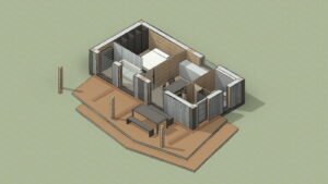 geschnittener 3D Grundriss