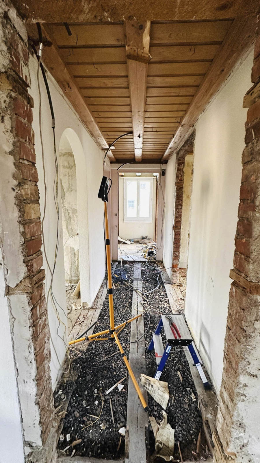 Abbrucharbeiten im Obergeschoss