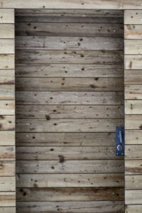 Alte Garagenschloss in neue Türe eingebaut