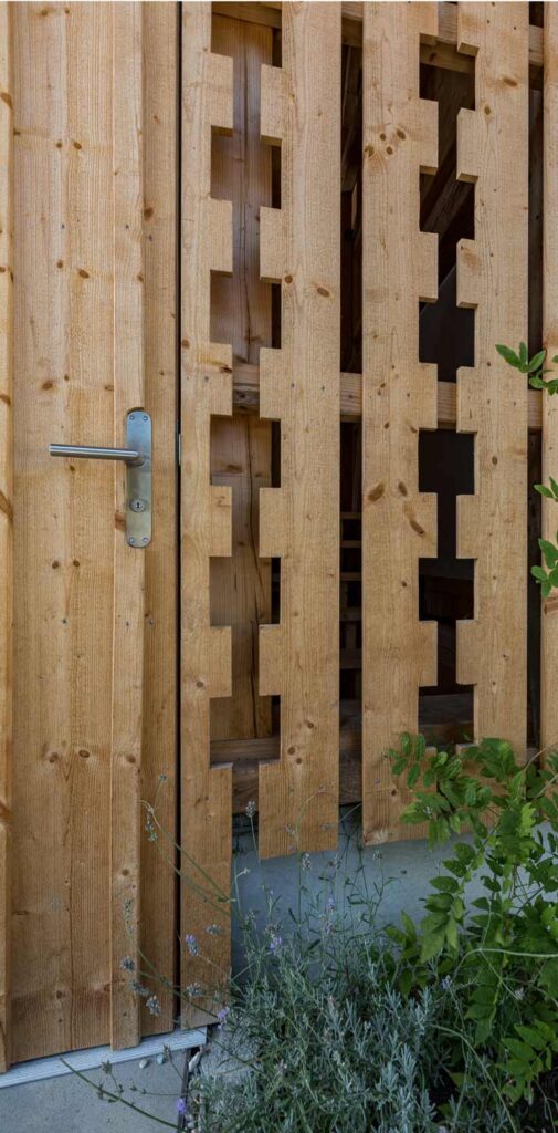 Nahaufnahme von Holzverschalung